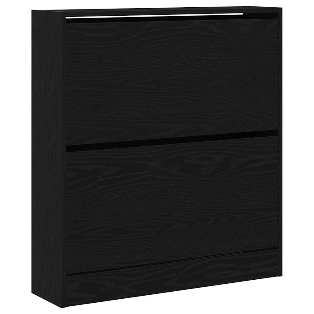 Vidaxl schoenenkast zwart eiken 80 x 21 x 87,5 cm bewerkt hout