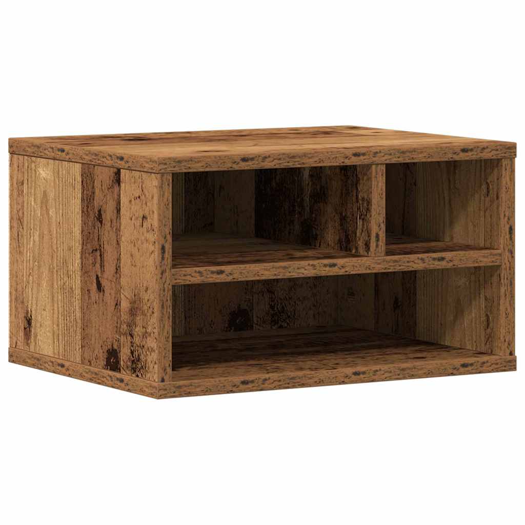 Vidaxl printerstand met opslag oudhout 40 x 32 x 22,5 cm bewerkt hout