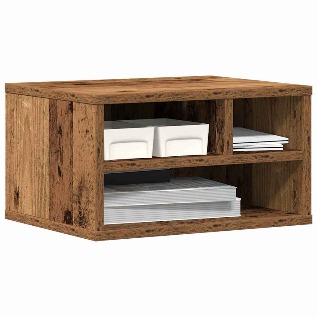 Vidaxl printerstand met opslag oudhout 40 x 32 x 22,5 cm bewerkt hout