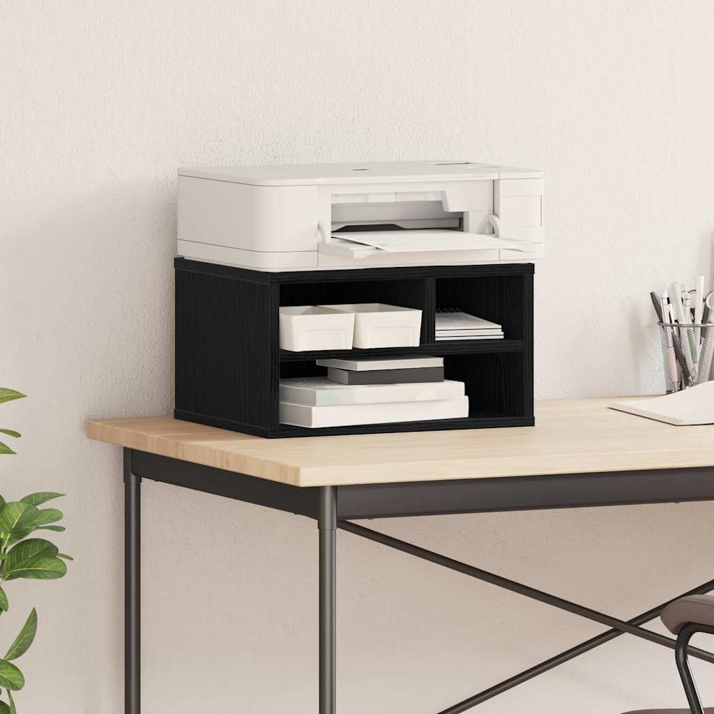 Supporto per stampante Vidaxxl rovere nero 40 x 32 x 22,5 cm in MDF