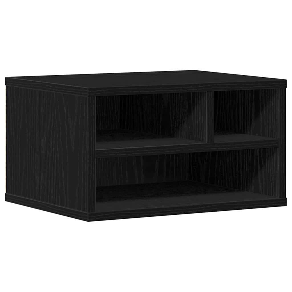 Vidaxl printerstand zwart eiken 40 x 32 x 22,5 cm bewerkt hout