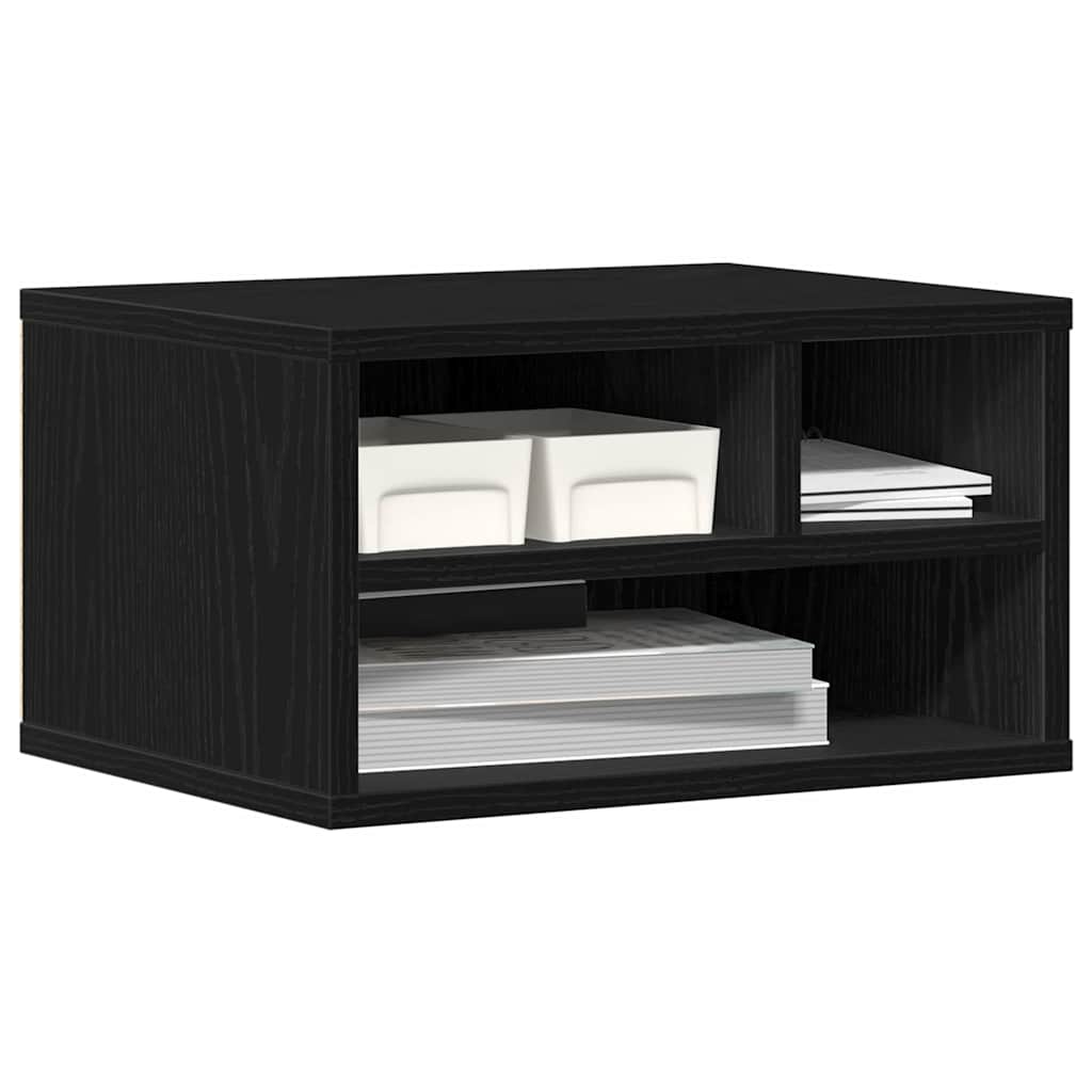 Vidaxl printerstand zwart eiken 40 x 32 x 22,5 cm bewerkt hout