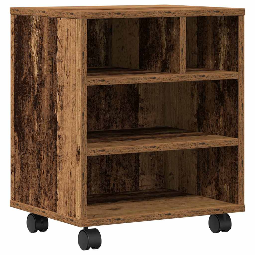 Soporte para impresora vidaxxl con almacenamiento de madera vieja 41 x 32 x 48 cm madera procesada