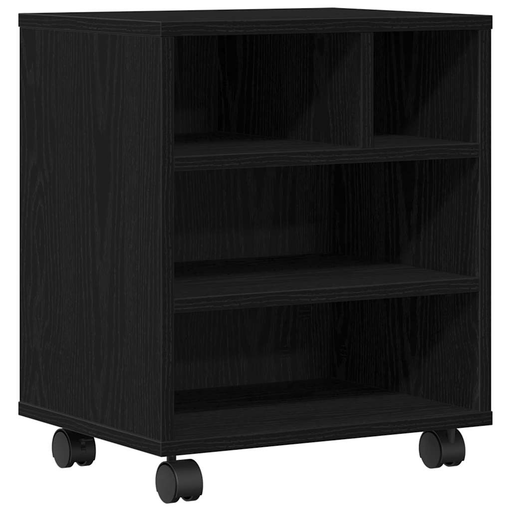 Vidaxl printerstand zwart eiken 41 x 32 x 48 cm bewerkt hout