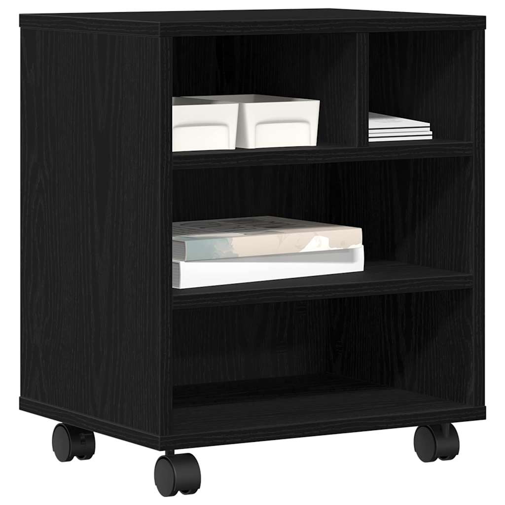 Vidaxl printerstand zwart eiken 41 x 32 x 48 cm bewerkt hout