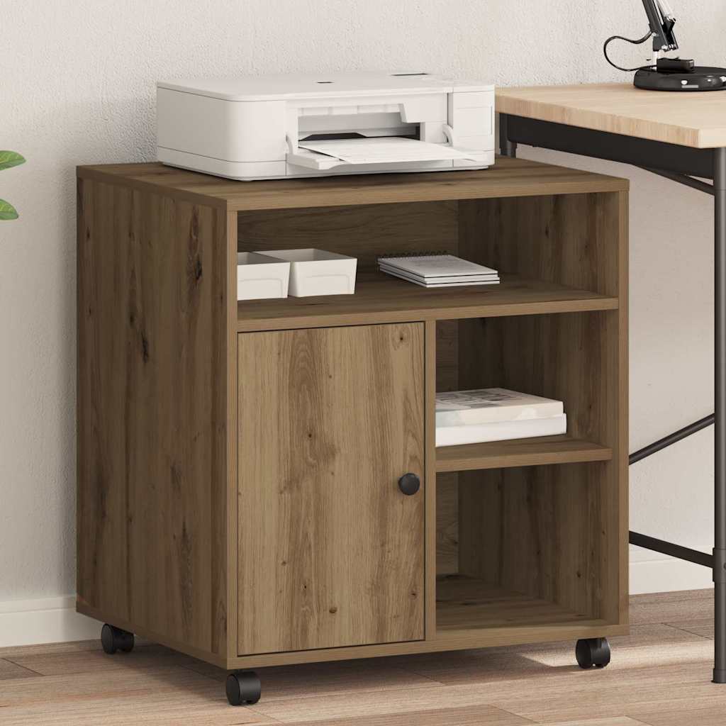 Vidaxl printerstand met opslag artisanaal eikenkleurig 60 x 50 x 67 cm