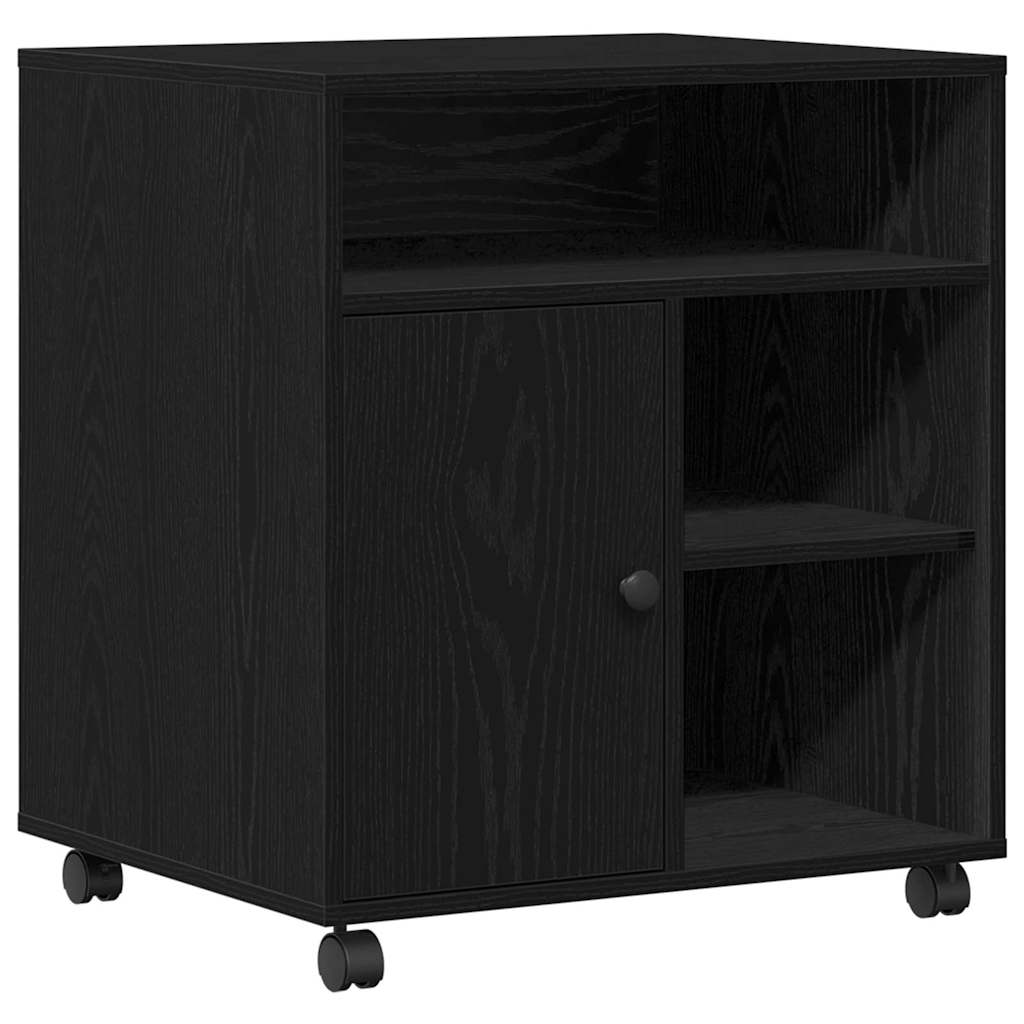 Supporto per stampante Vidaxxl rovere nero 60 x 50 x 67 cm in MDF