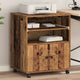 Vidaxl printerstand met opslag oudhout 60 x 48 x 74 cm bewerkt hout