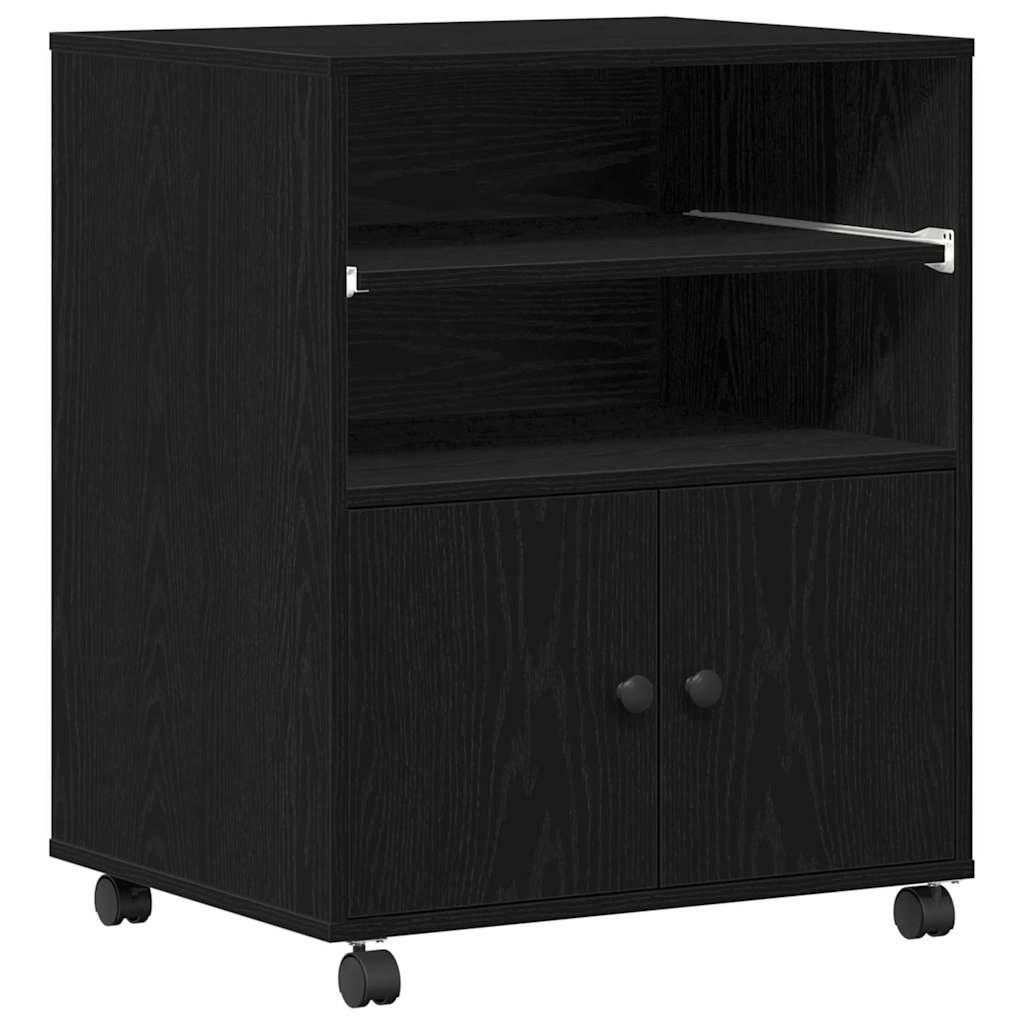 Supporto per stampante Vidaxxl rovere nero 60 x 48 x 74 cm in MDF