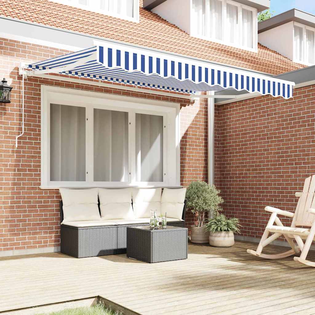 Ombrellone pieghevole Vidaxx blu e bianco 250 x 200 cm