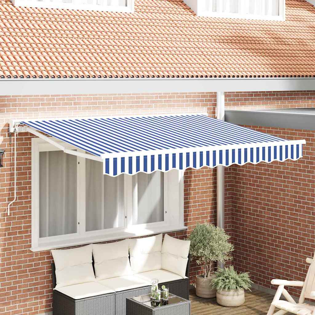 Ombrellone pieghevole Vidaxx blu e bianco 250 x 200 cm
