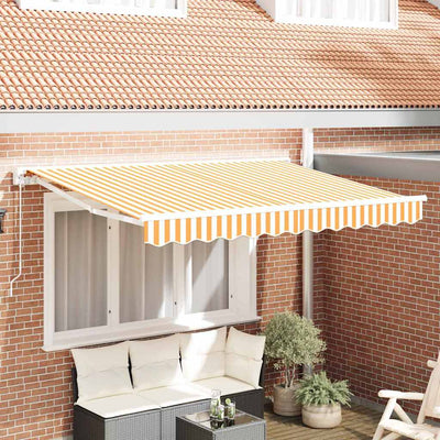 Vidaxl inklapbaar zonnescherm geel en wit 250 x 200 cm
