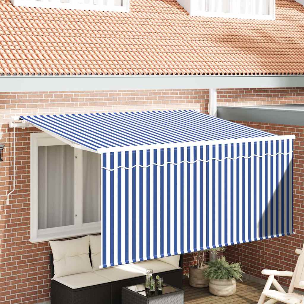 Ombrellone pieghevole Vidaxx blu e bianco 300 x 200 cm