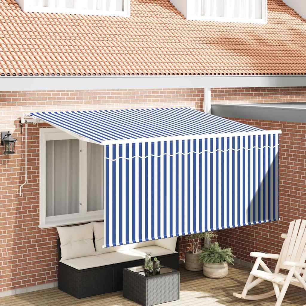 Ombrellone pieghevole Vidaxx blu e bianco 300 x 200 cm