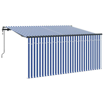 Vidaxx sombrilla plegable azul y blanco 300 x 200 cm