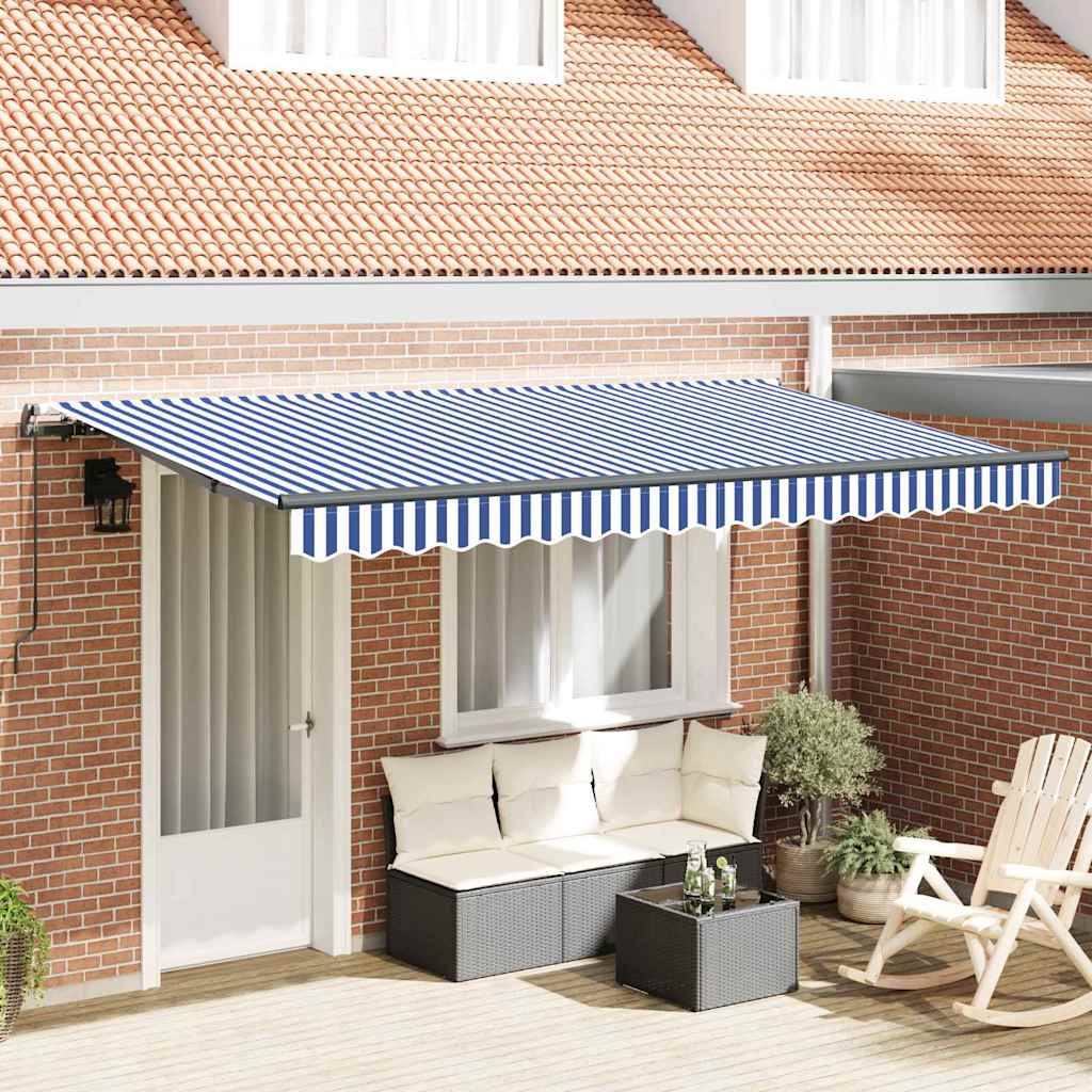 Ombrellone pieghevole Vidaxx in tessuto blu 350 x 200 cm
