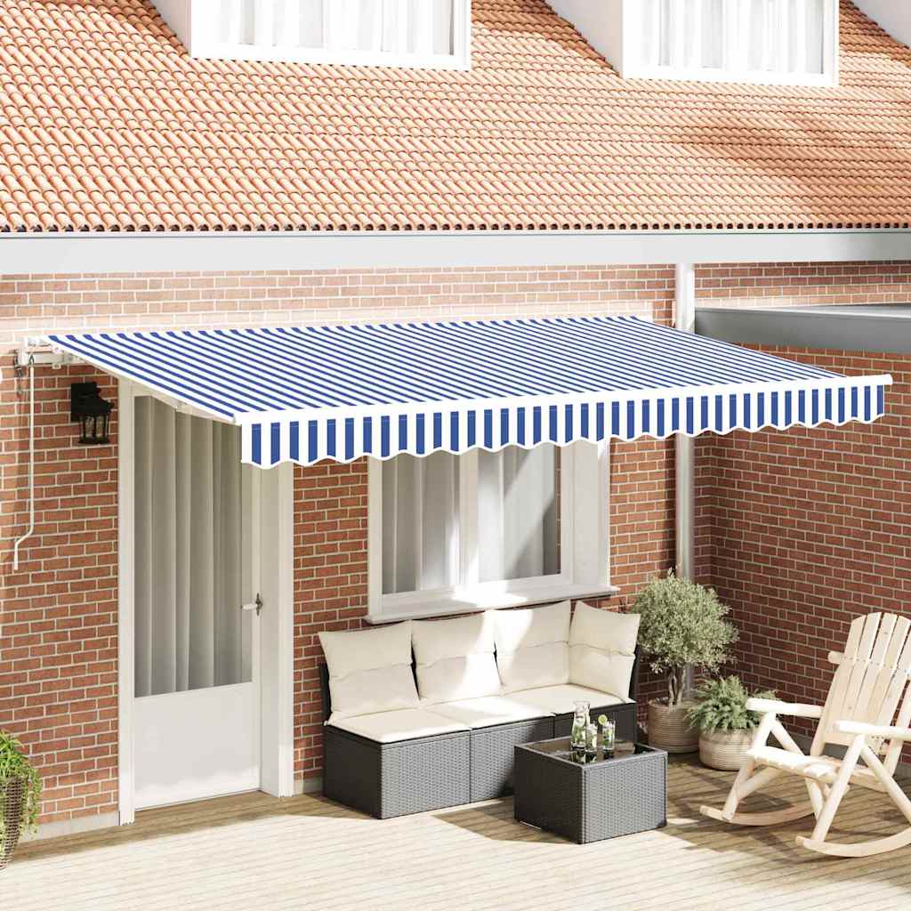 Ombrellone pieghevole Vidaxx in tessuto blu 350 x 200 cm