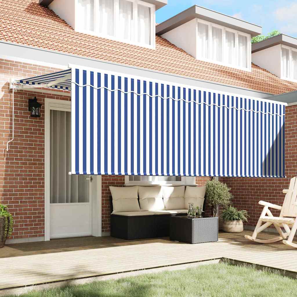 Ombrellone pieghevole Vidaxx in tessuto blu 350 x 200 cm