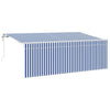 Ombrellone pieghevole Vidaxx in tessuto a righe blu 350 x 200 cm