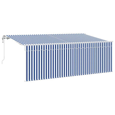 Vidaxl inklapbaar zonnescherm gestreept blauw 350 x 200 cm stof