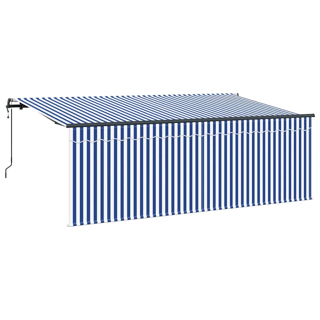 Ombrellone pieghevole Vidaxx blu e bianco 350 x 200 cm