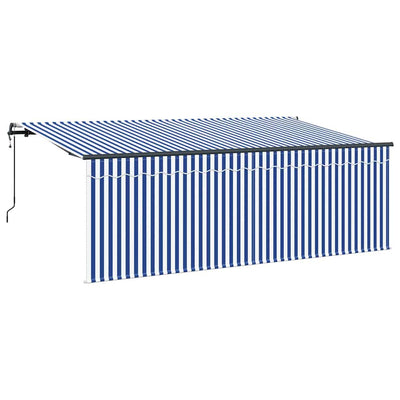 Vidaxx sombrilla plegable azul y blanco 350 x 200 cm