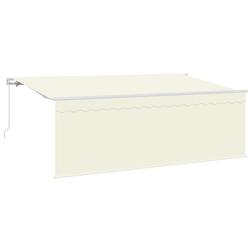 Ombrellone Vidaxxl con schermo crema 350 x 200 x 120 cm tessuto e metallo