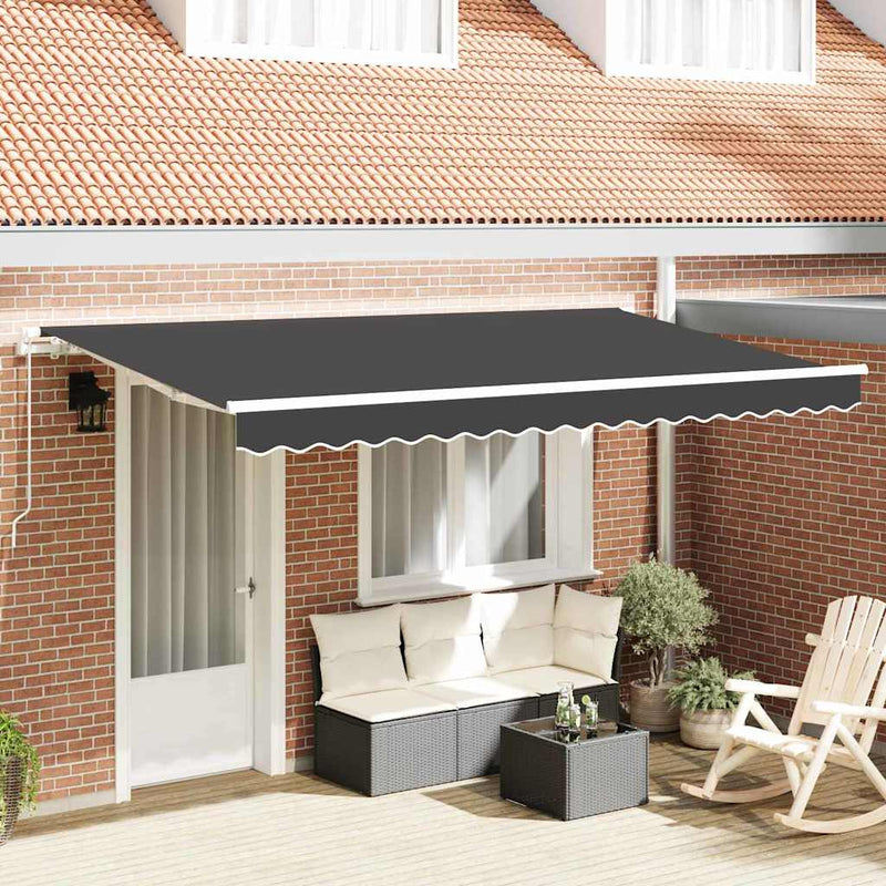 Vidaxl inklapbaar zonnescherm antraciet 350 x 200 cm stof