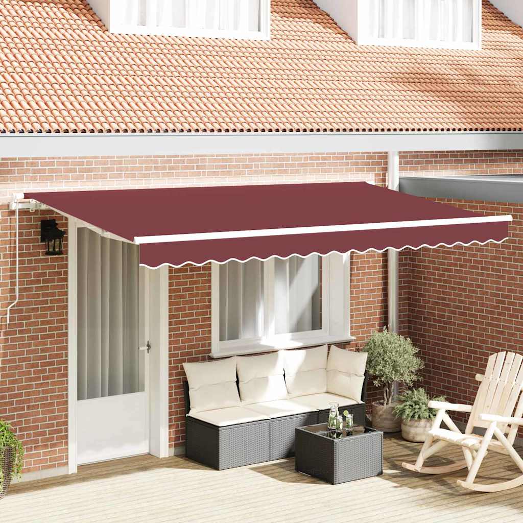 Vidaxl inklapbaar zonnescherm bordeauxrood 350 x 200 cm stof