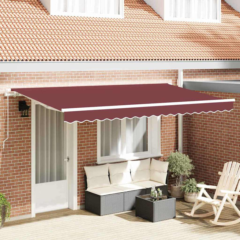 Ombrellone pieghevole Vidaxx tessuto rosso bordeaux 350 x 200 cm