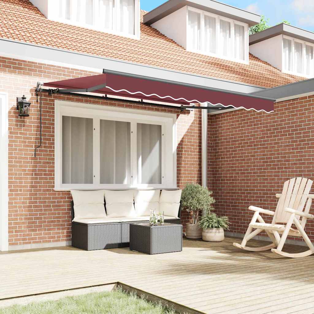Vidaxl inklapbaar zonnescherm bordeauxrood 350 x 200 x 165 cm stof