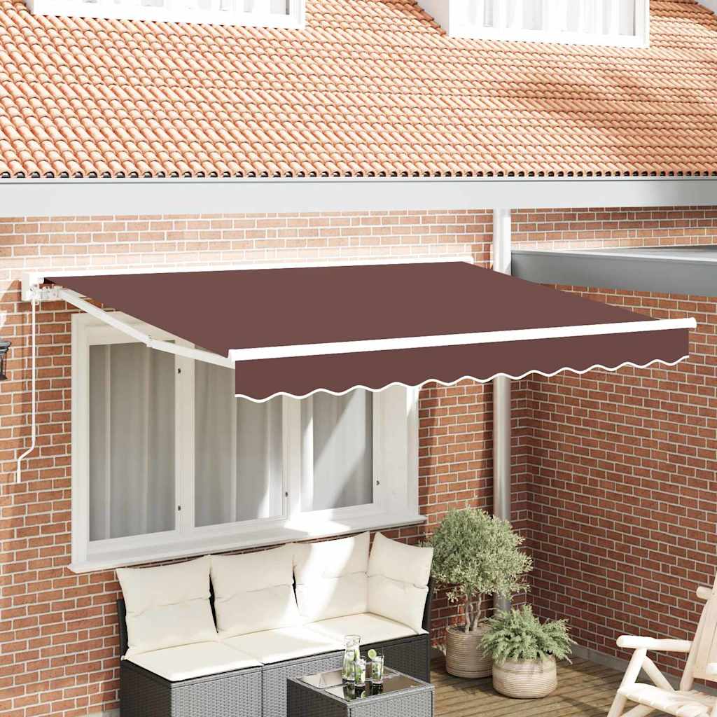 Vidaxx parasol plegable marrón 350 x 200 cm poliéster y metal