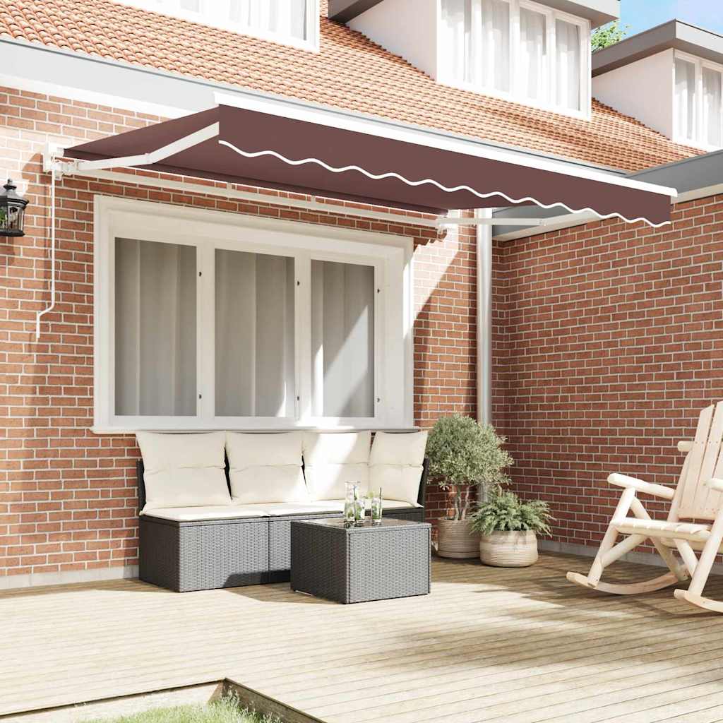 Vidaxx parasol plegable marrón 350 x 200 cm poliéster y metal