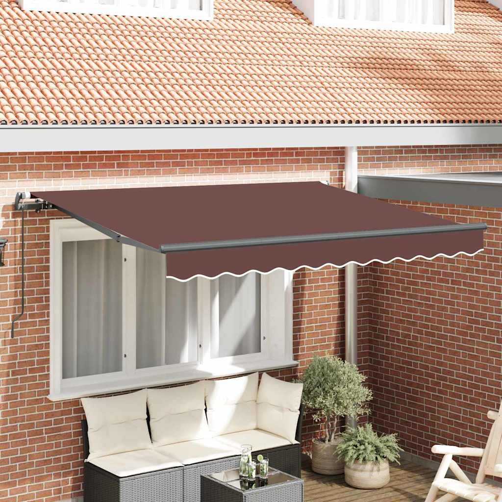 Ombrellone pieghevole Vidaxx in tessuto marrone 350 x 200 cm