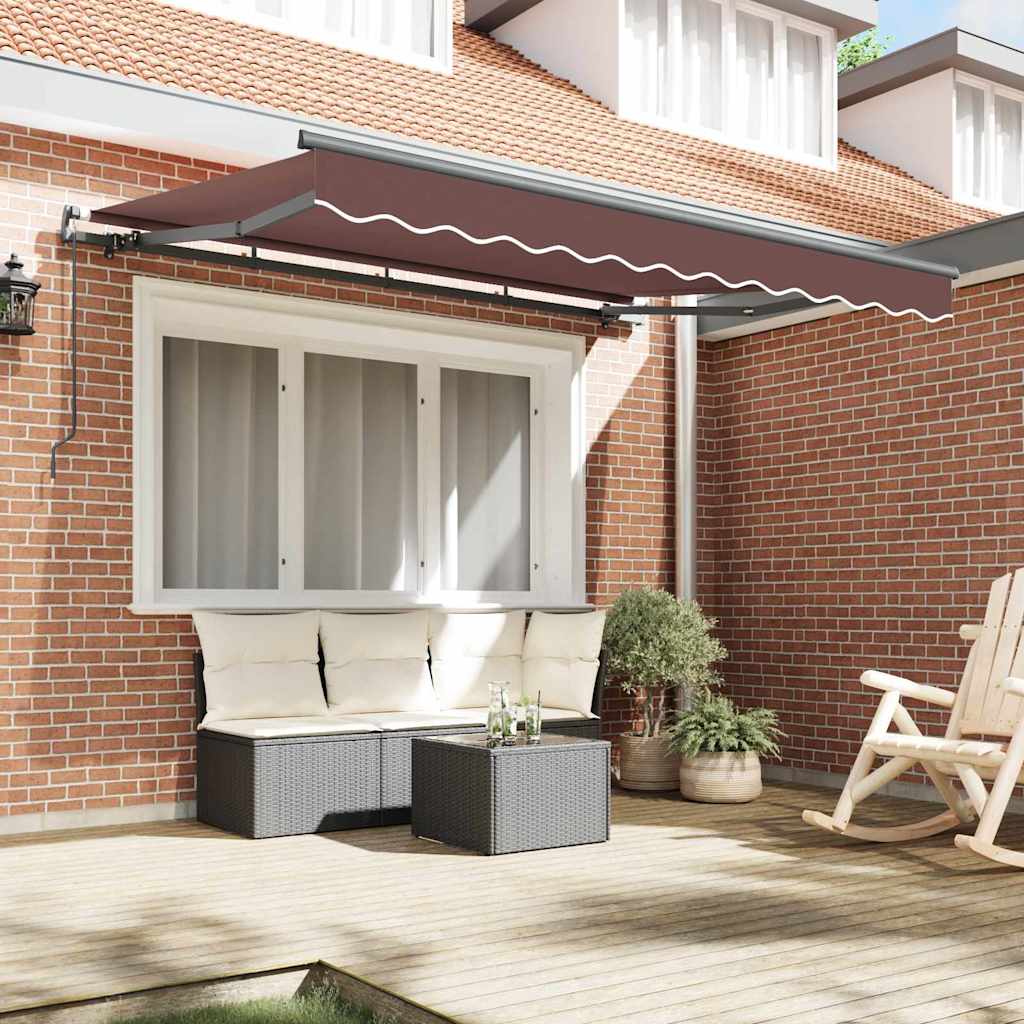 Ombrellone pieghevole Vidaxx in tessuto marrone 350 x 200 cm