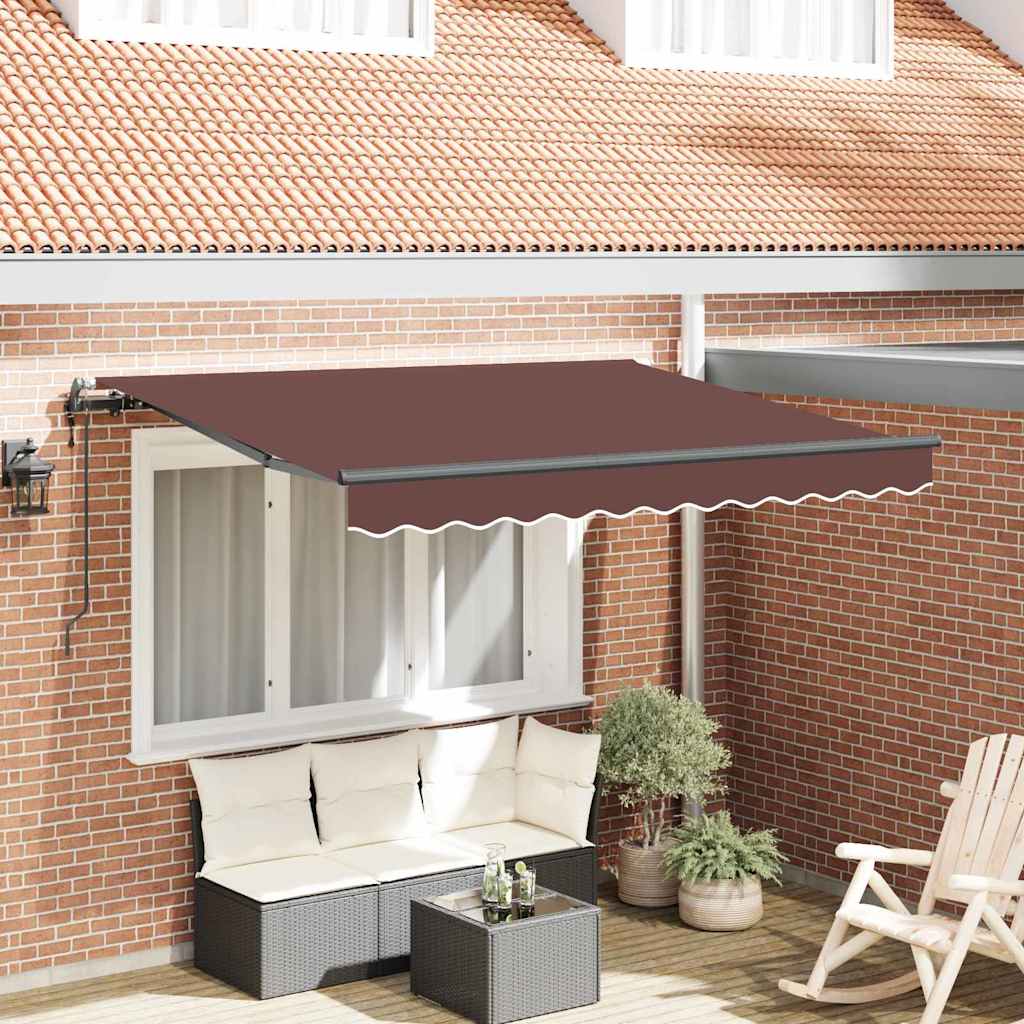 Vidaxx parasol plegable tela marrón 350 x 200 cm