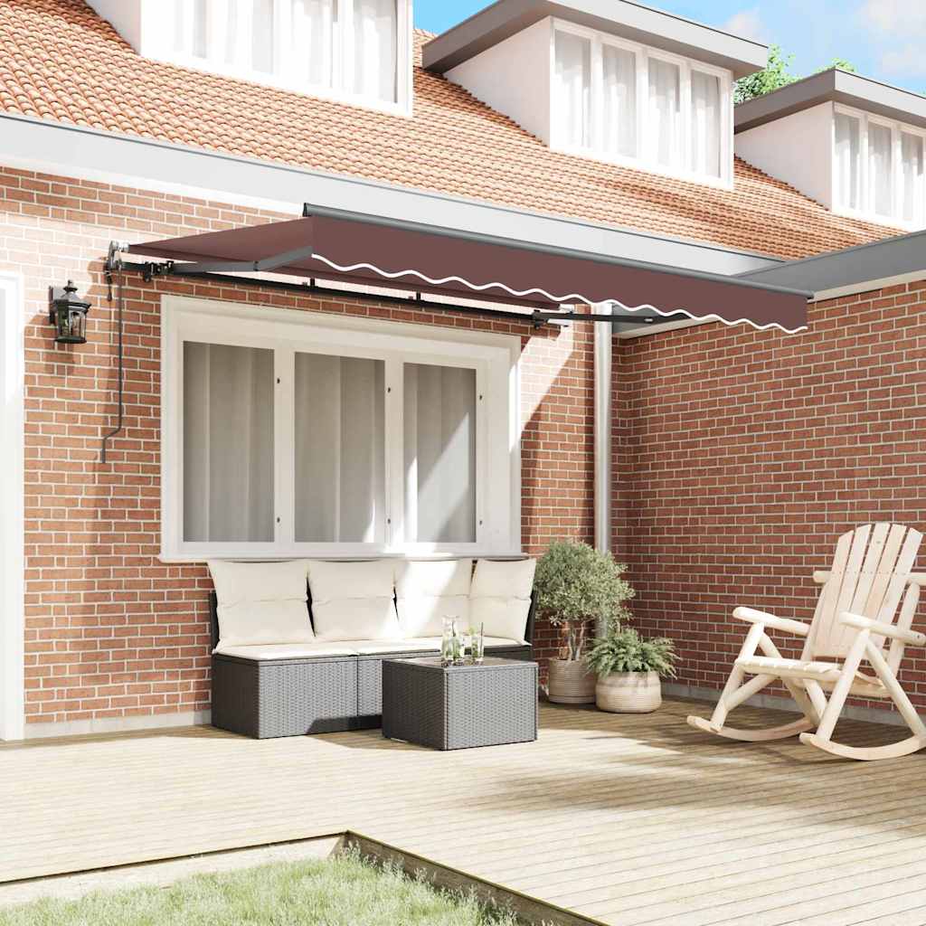 Vidaxx parasol plegable tela marrón 350 x 200 cm
