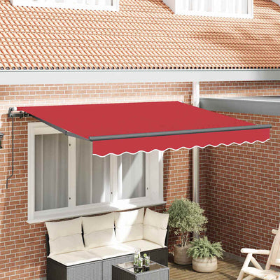 Vidaxl inklapbaar zonnescherm rood 350 x 200 cm stof