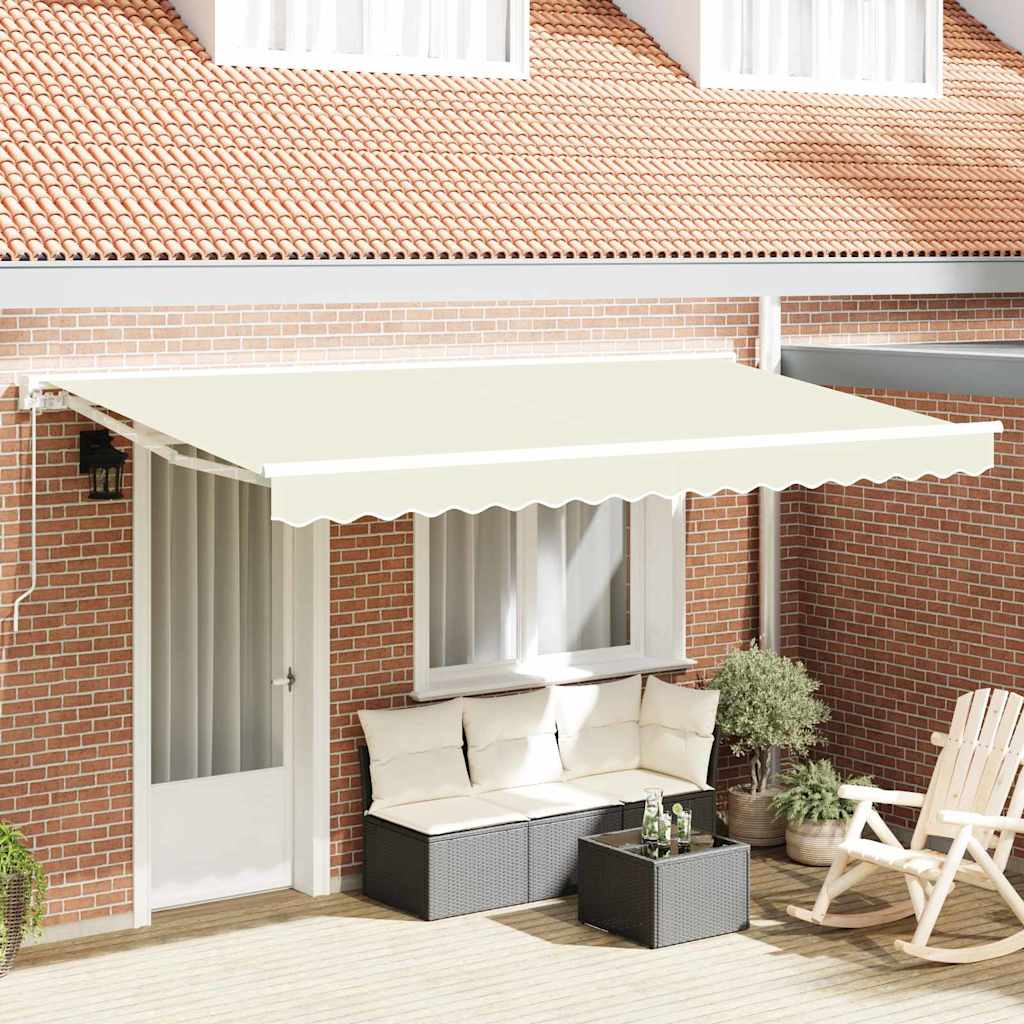 Vidaxl inklapbaar zonnescherm crème 400 x 200 cm polyester en metaal