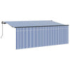 Vidaxl inklapbaar zonnescherm blauw en wit 400 x 200 cm