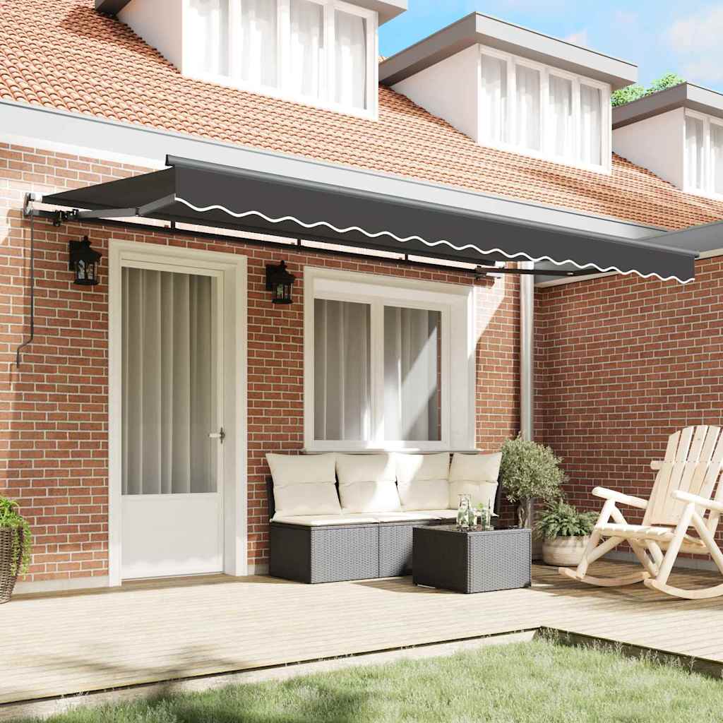 Tenda da sole pieghevole Vidaxx tessuto antracite 400 x 200 cm