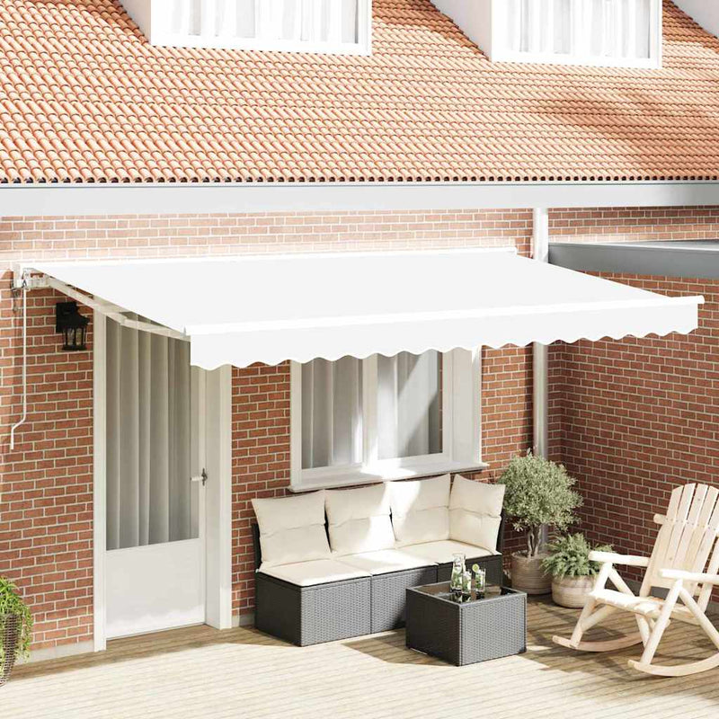 Vidaxl inklapbaar zonnescherm wit 400 x 200 cm polyester en metaal