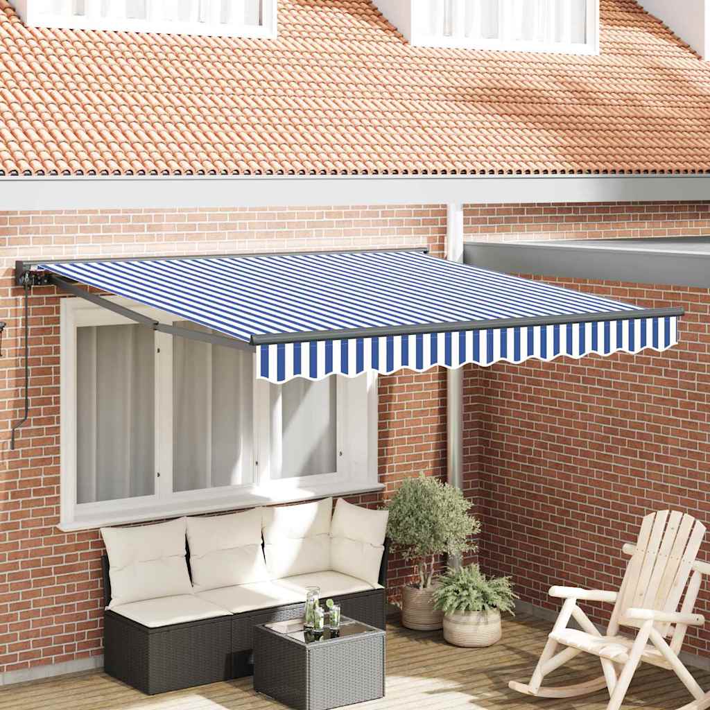 Ombrellone pieghevole Vidaxx blu e bianco 300 x 250 cm
