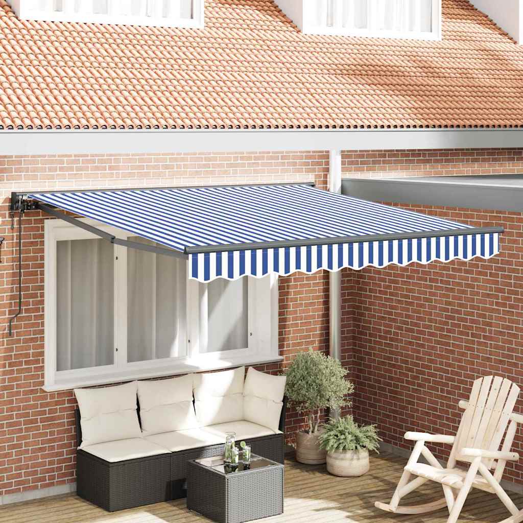 Ombrellone pieghevole Vidaxx blu e bianco 300 x 250 cm