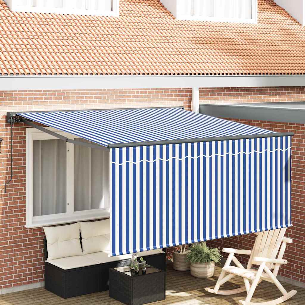 Ombrellone pieghevole Vidaxx blu e bianco 300 x 250 cm