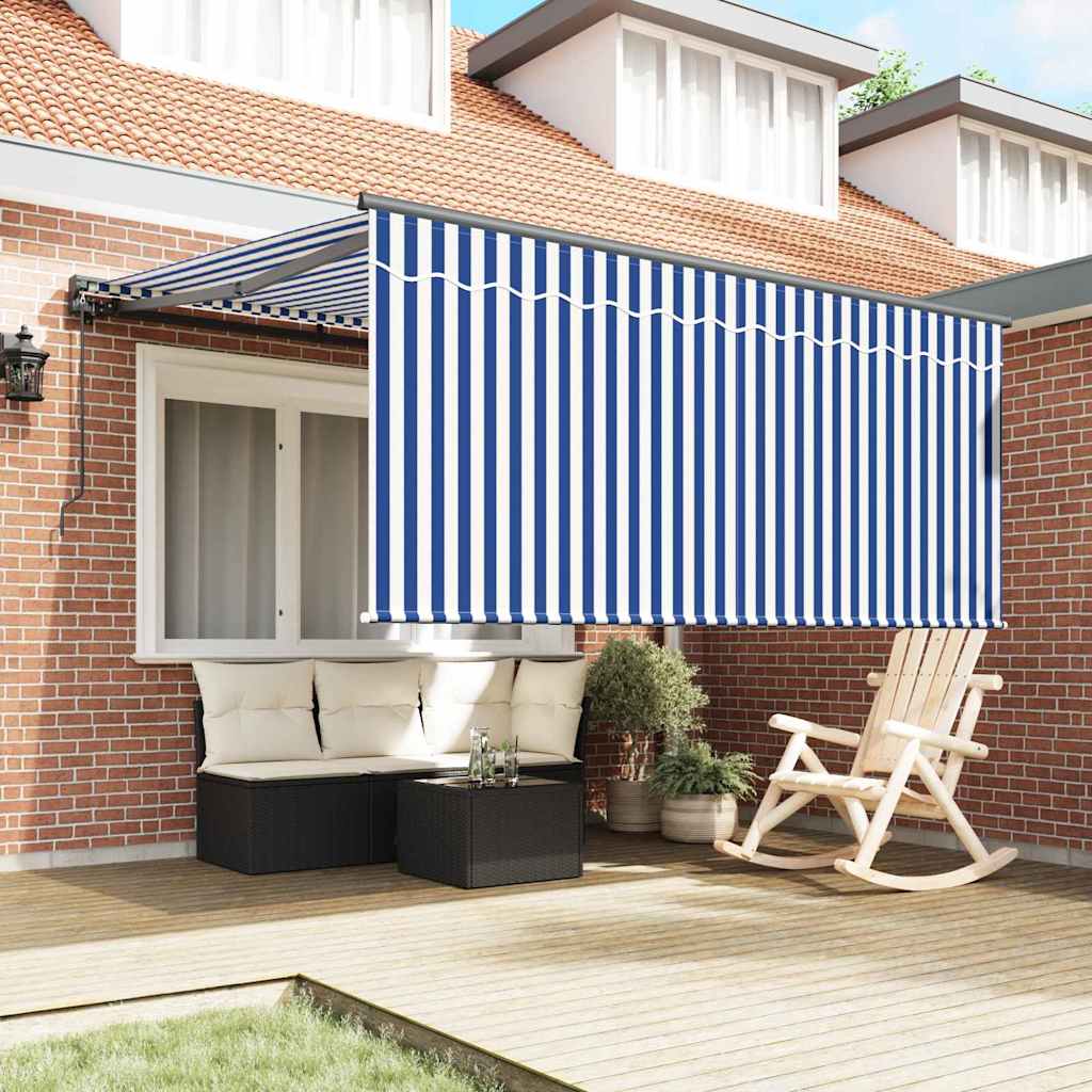 Ombrellone pieghevole Vidaxx blu e bianco 300 x 250 cm