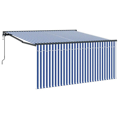 Vidaxx Sombrilla plegable azul y blanco 300 x 250 cm