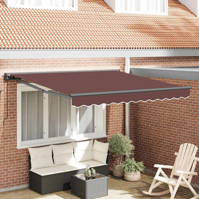 Vidaxl inklapbaar zonnescherm bruin 300 x 250 cm polyester en metaal