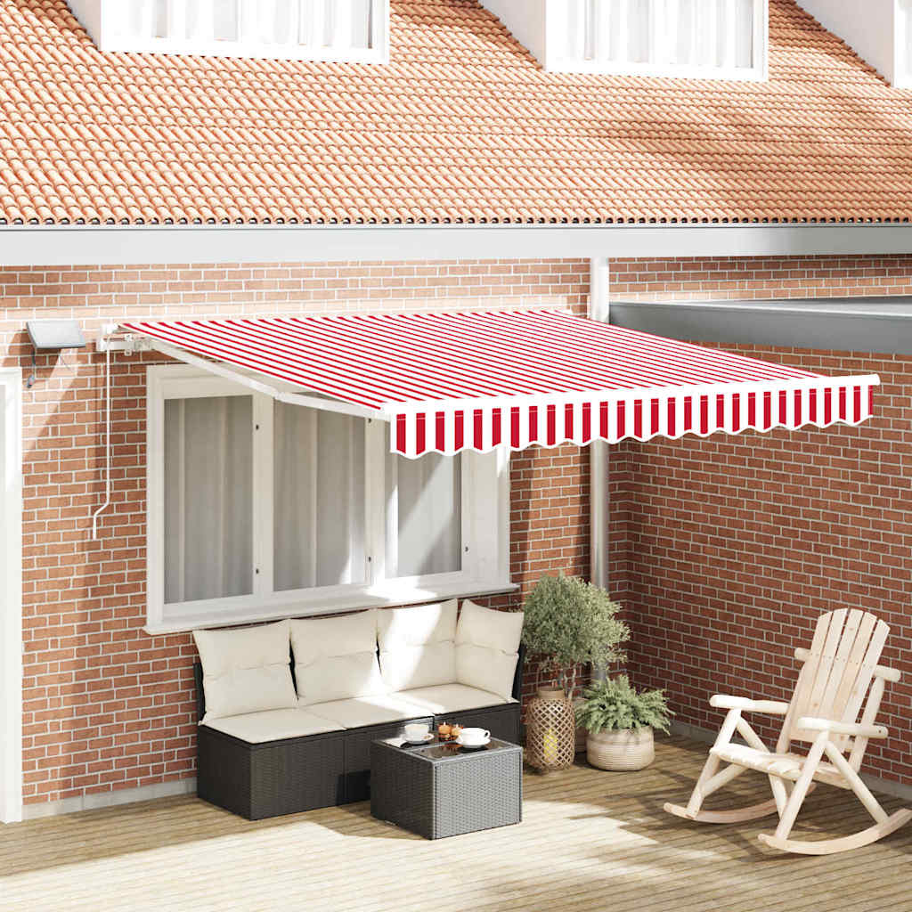 Ombrellone pieghevole Vidaxx rosso e bianco 300 x 250 cm in tessuto e acciaio