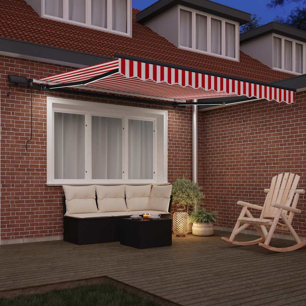 Ombrellone pieghevole Vidaxx in tessuto rosso e bianco 300 x 250 cm